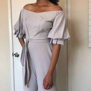 Gorgeous Gray Off the Shoulder Jumpsuit